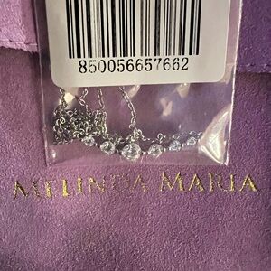 NWT Melinda Maria Silver Necklace with Sparkling Stones
